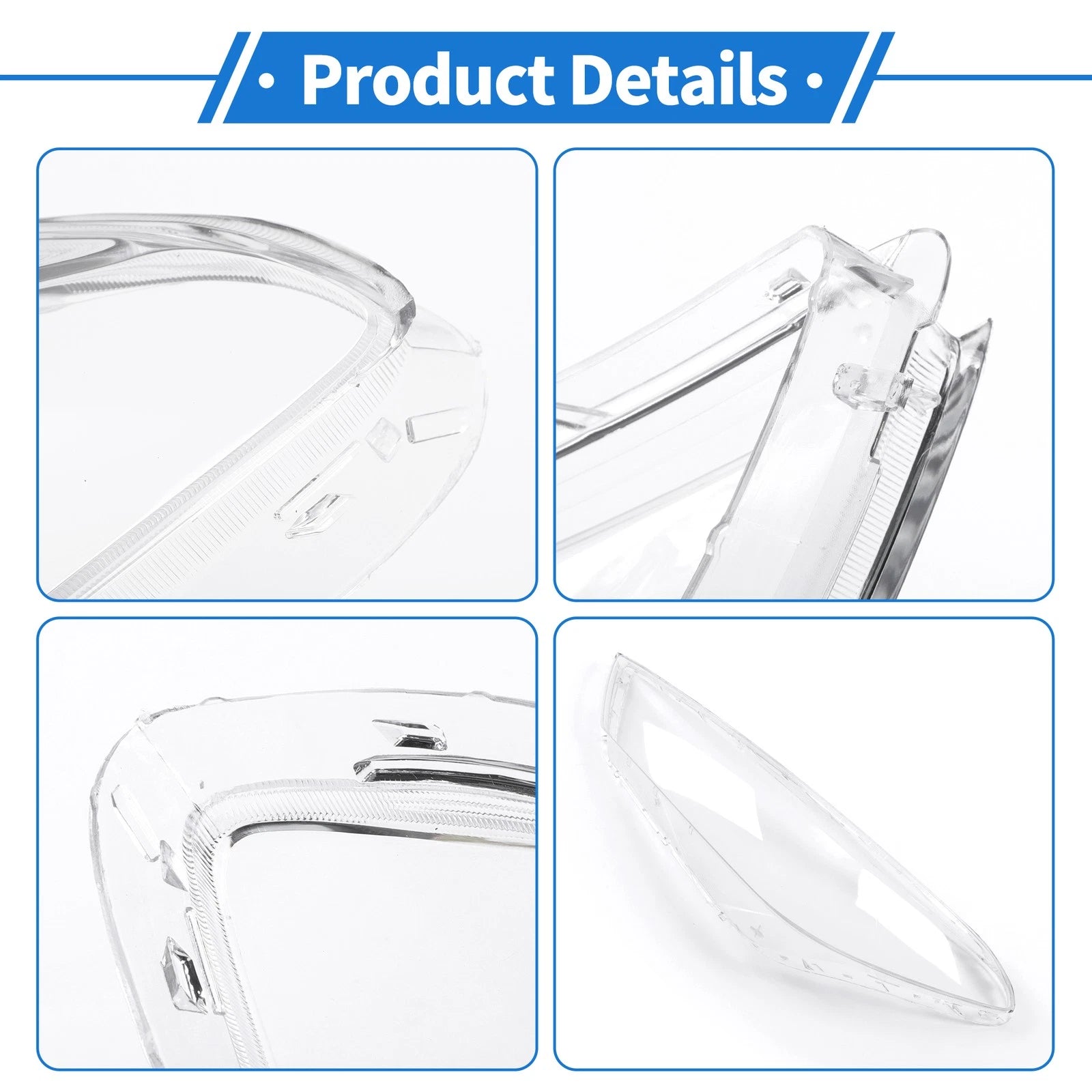 1 Pcs Headlight Lens Cover for Hyundai Tucson (2015–2018) PC Clear