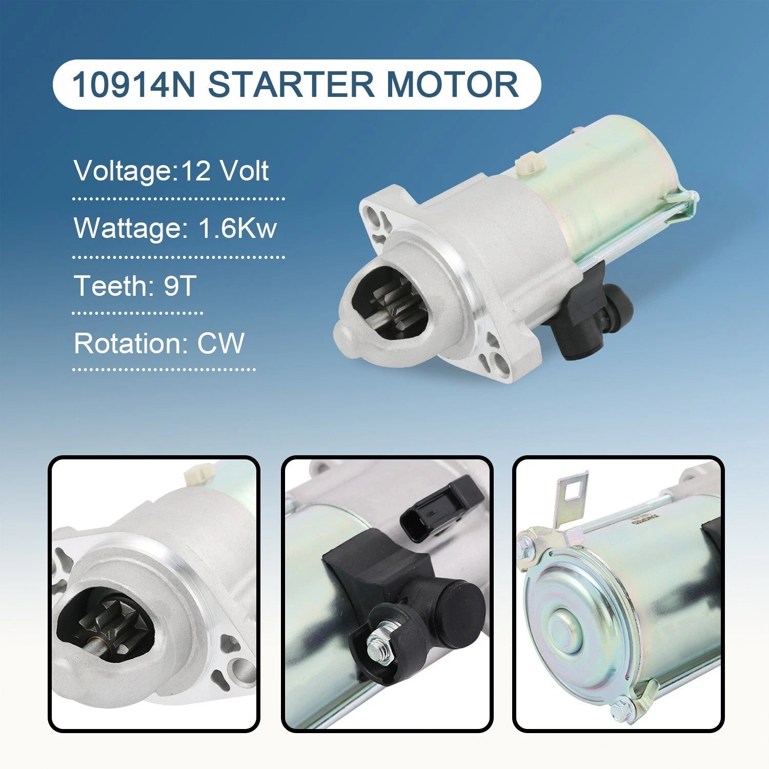 Starter for Honda Accord CR-V 2.4L L4 (2013-2017)
