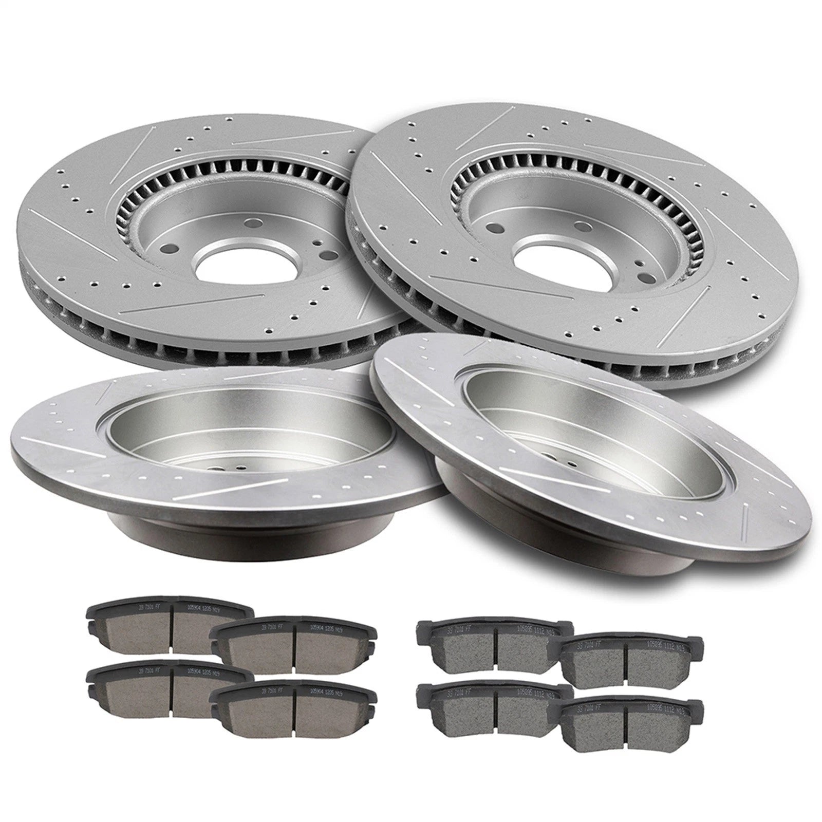 Drilled Rotors and Ceramic Brake Pads Kit for Hyundai Sonata (2005–2008)