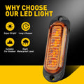 Set of 4 Amber LED Marker Lights for Truck Trailer (Oval)