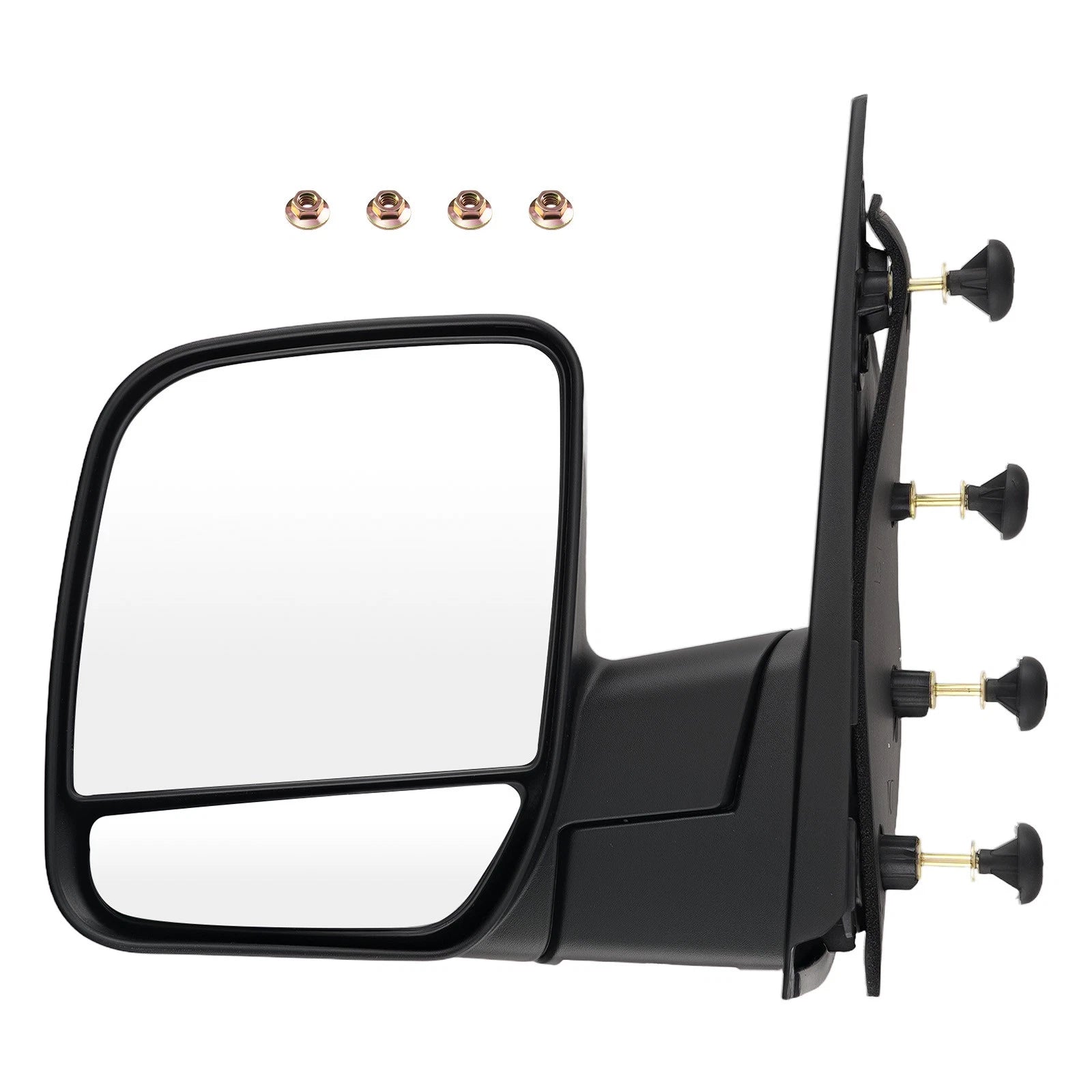 Left Side Mirror Manual Fold for Ford E-150 (2003–2013) Black ABS