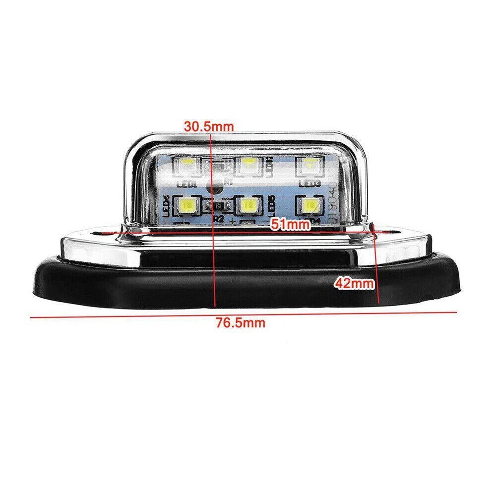 2X LED License Plate Tag Light for Car Boat Truck Trailer (12V 24V)