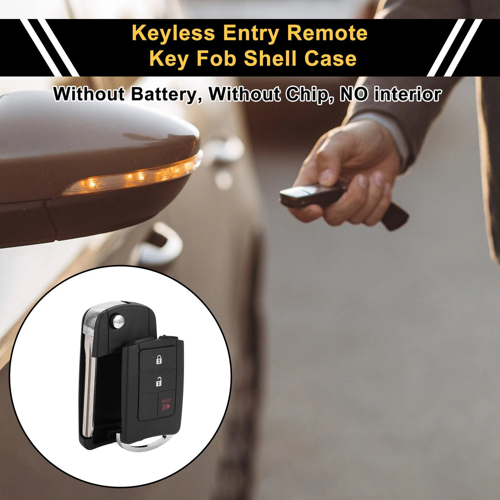 3 Button Key Fob Shell Case for Toyota RAV4 (2013–2015) Black