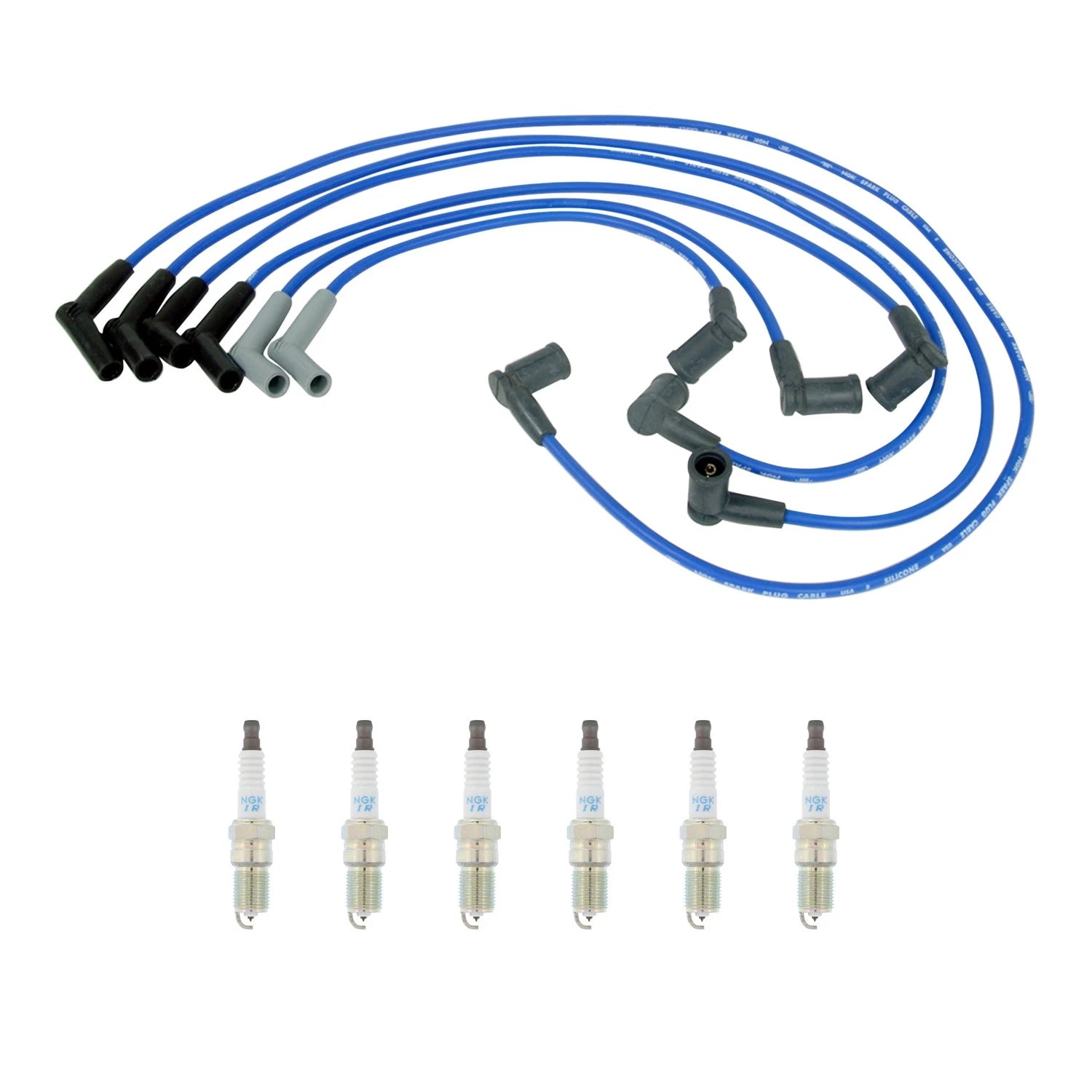 NGK Wire Set & 6 Laser Iridium Spark Plugs for Mazda B3000 (1994–2006)