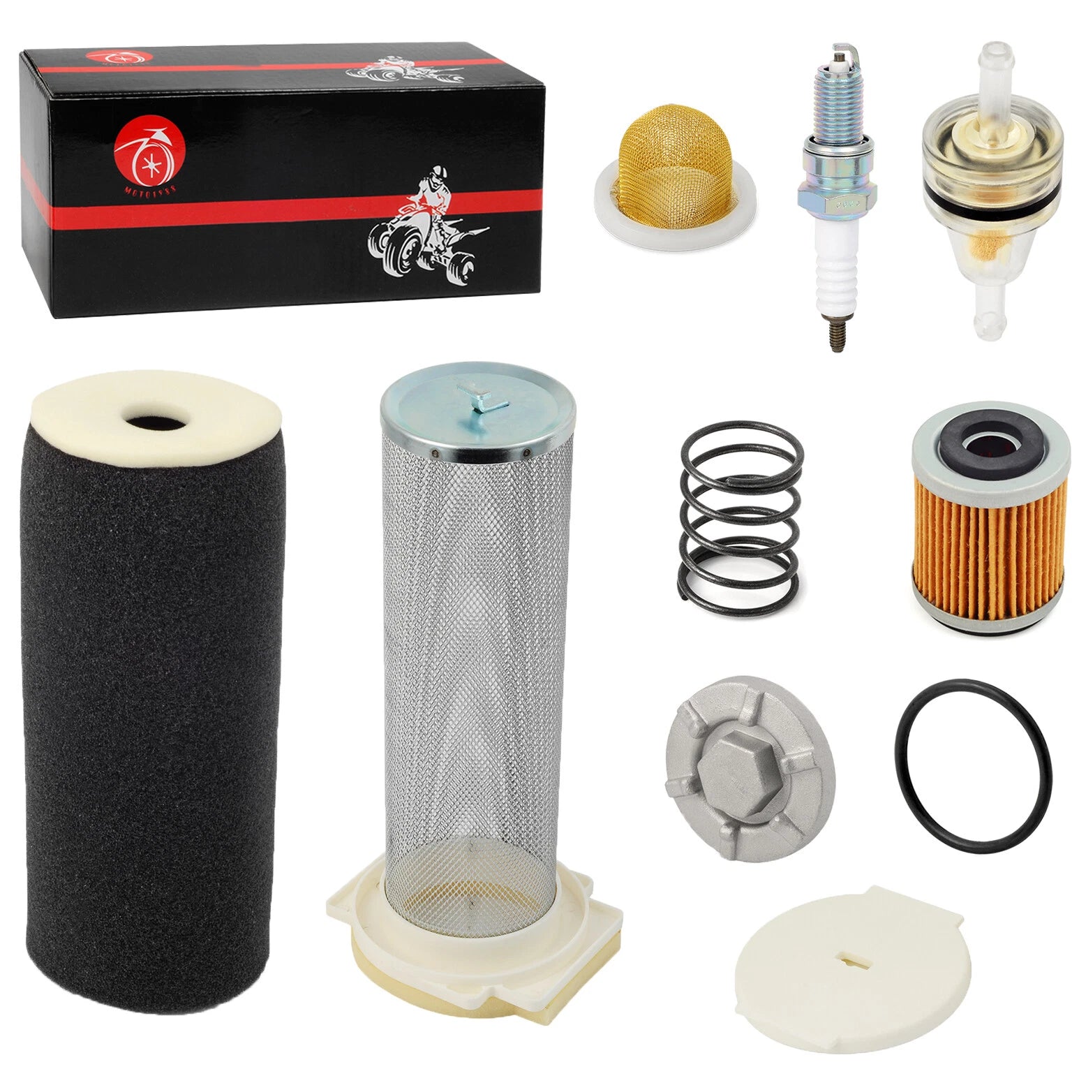 Air Filter Guide End Cap & Oil Strainer for Yamaha Warrior Raptor Wolverine (1996-2007)