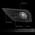 Front Fog Light Lamp Set for Nissan Altima (2016–2018) - Clear Lens, Bezel, Switch