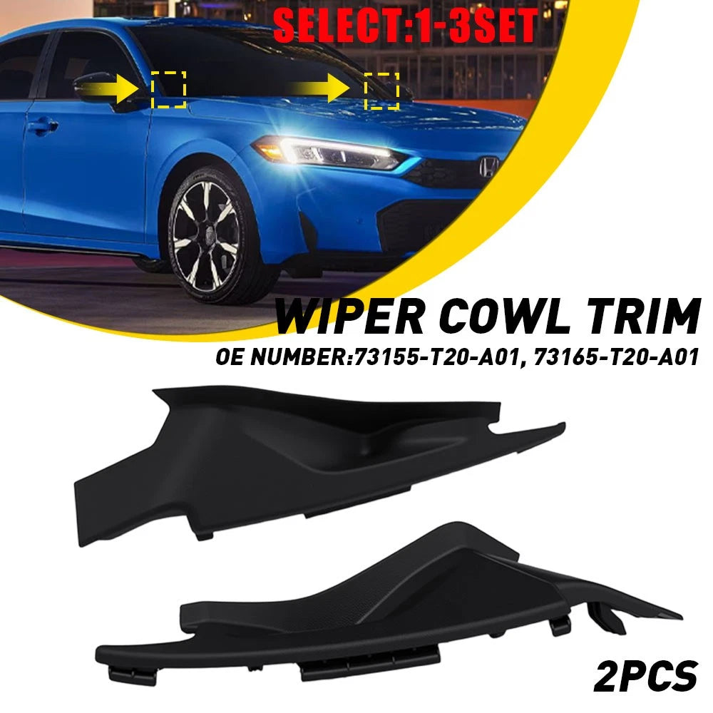 Set of 2 Wiper Cowl Trim End Caps for Honda Civic (2022–2025)