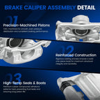 Front Disc Brake Caliper and Bracket Set of 2 for 2012–2015 Honda Civic 1.8L
