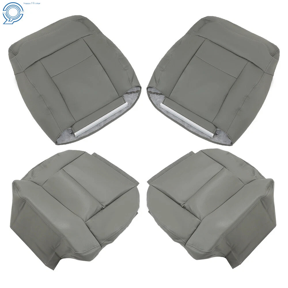 Set of 2 Leather Seat Covers for Ford F150 Lariat XLT (2004–2008) Gray