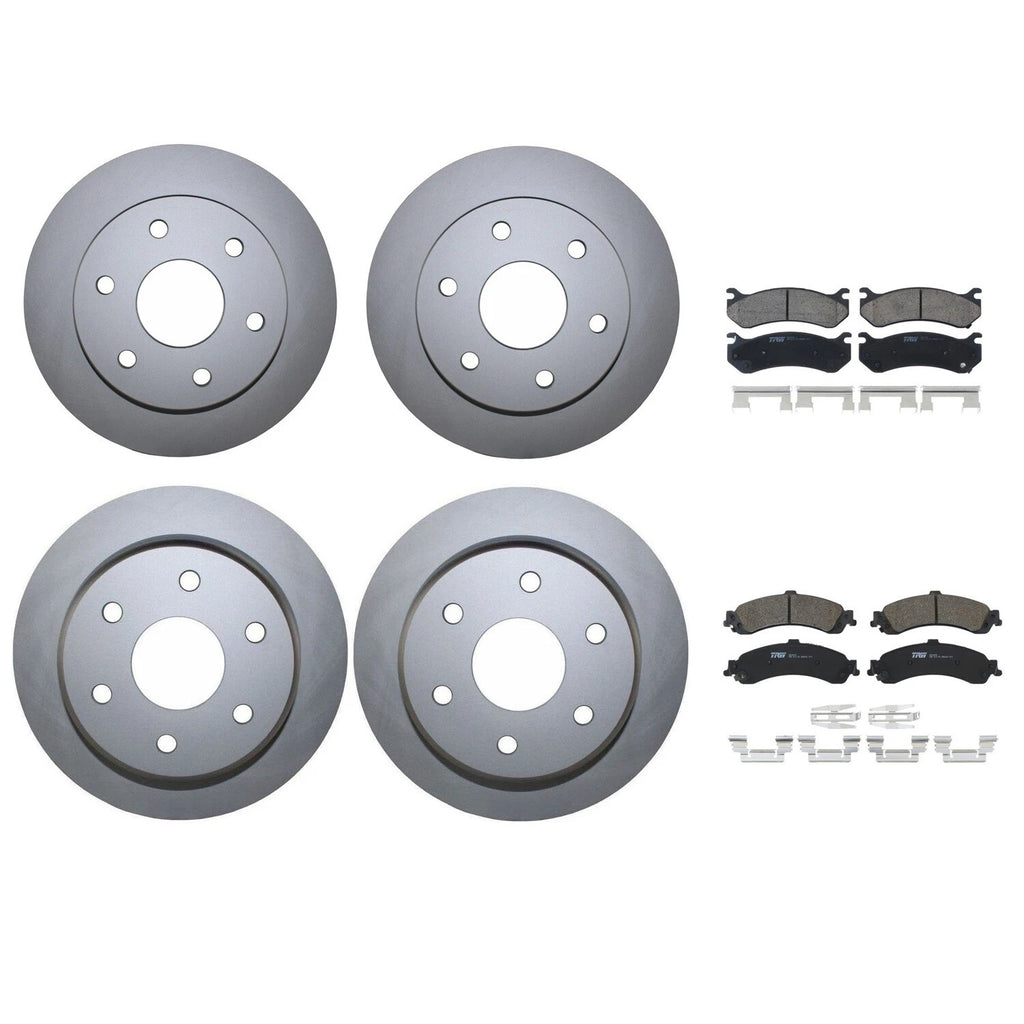 Front Rear Brake Kit Rotors & TRW Pro Ceramic Pads for Cadillac Chevrolet GMC (V8)