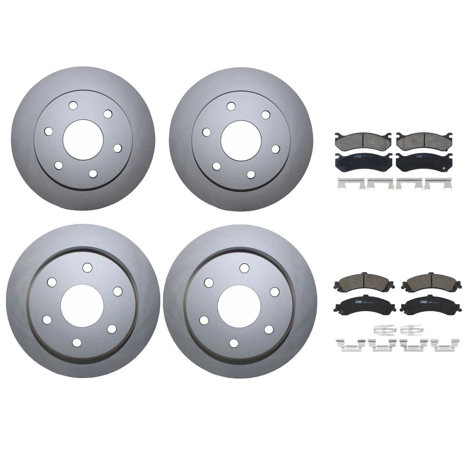 Front Rear Brake Kit Rotors & TRW Pro Ceramic Pads for Cadillac Chevrolet GMC (V8)