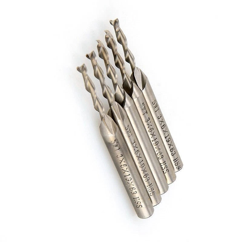 5pcs Set End Mills CNC Bit Extension 2 Flutes HSSAL for Milling Cutting