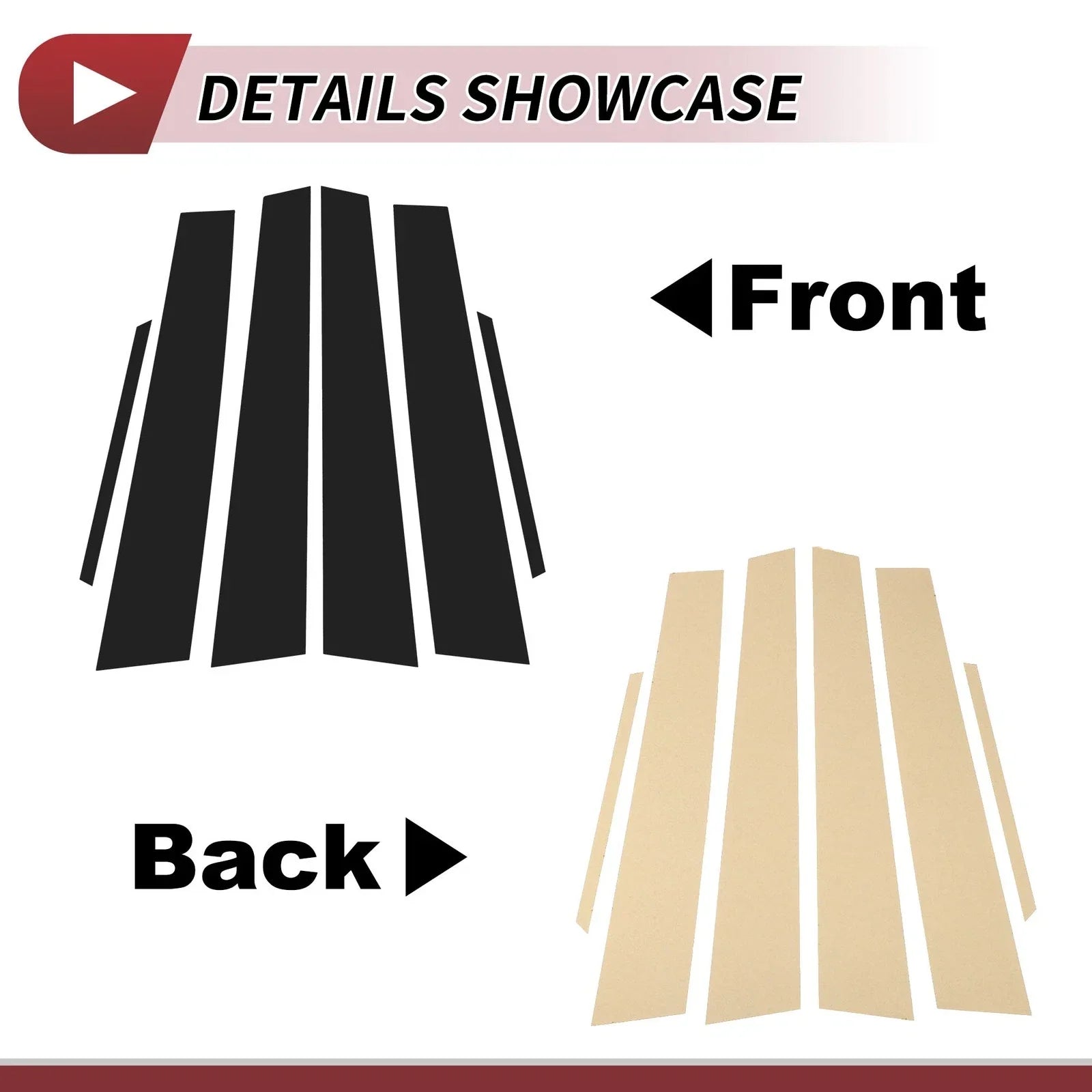 6 Pcs Black Door Pillar Window Trim for Lexus ES (2007-2012)