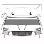 Matte Black Vinyl Windshield Banner Decal for Toyota Prius (Sedan)