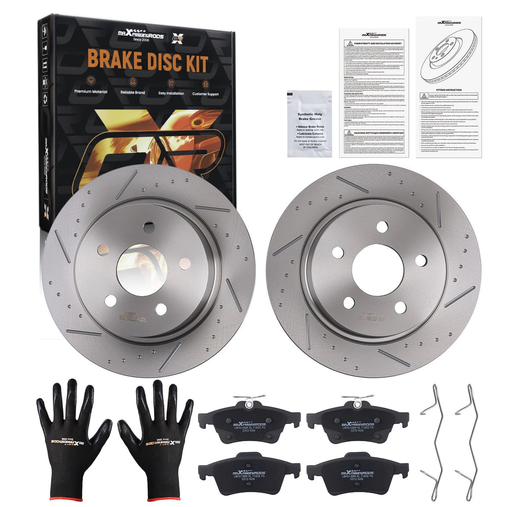 Rear Solid Brake Rotors & Ceramic Pads for Ford Transit Connect (2014–2018) S-54193