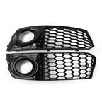 1 Pair Fog Light Cover Black Honeycomb Mesh for Audi A4 B8 (2009–2012)