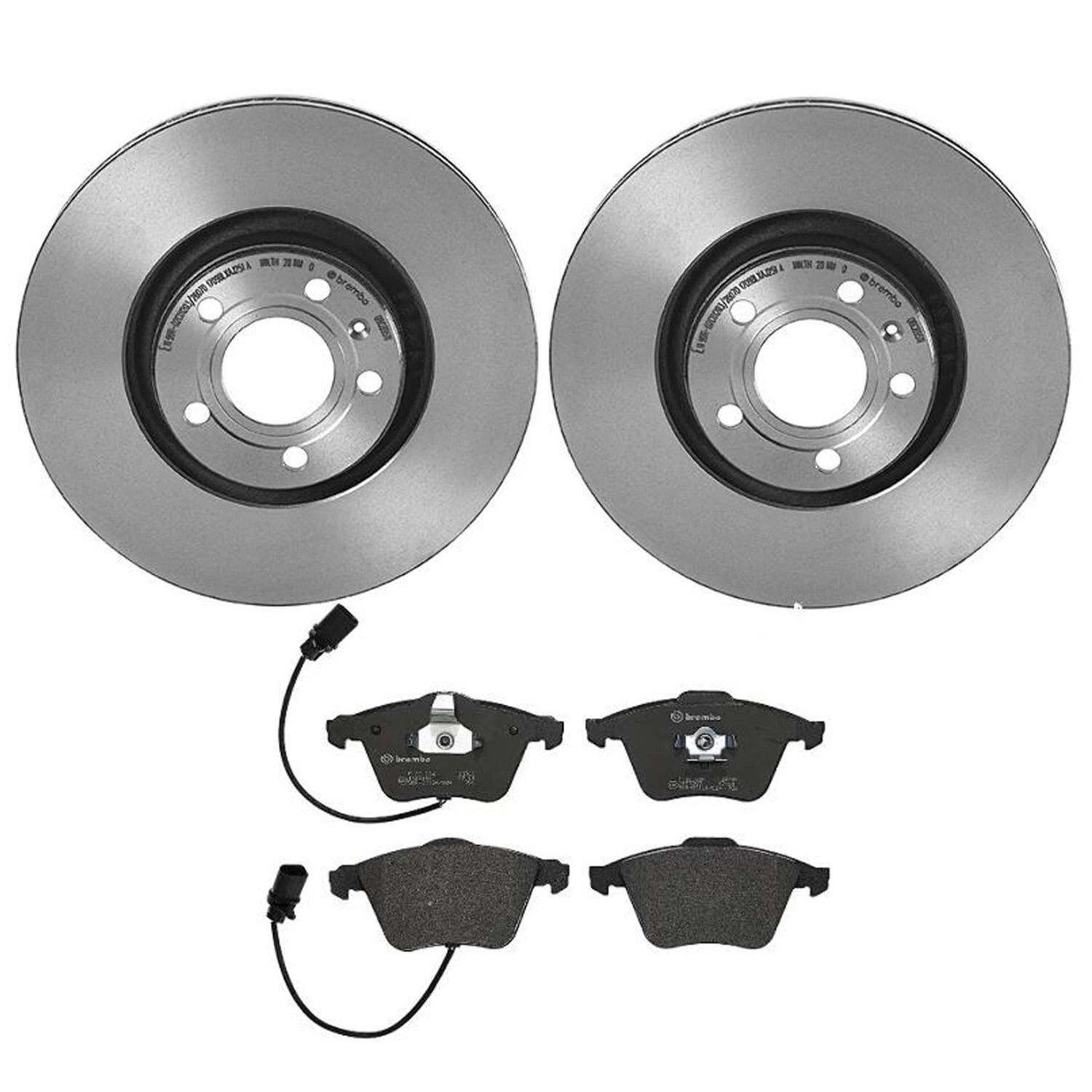 Brembo Front Brake Kit with Low Met Pads & 321mm Vented Disc Rotors for Audi A6 Quattro