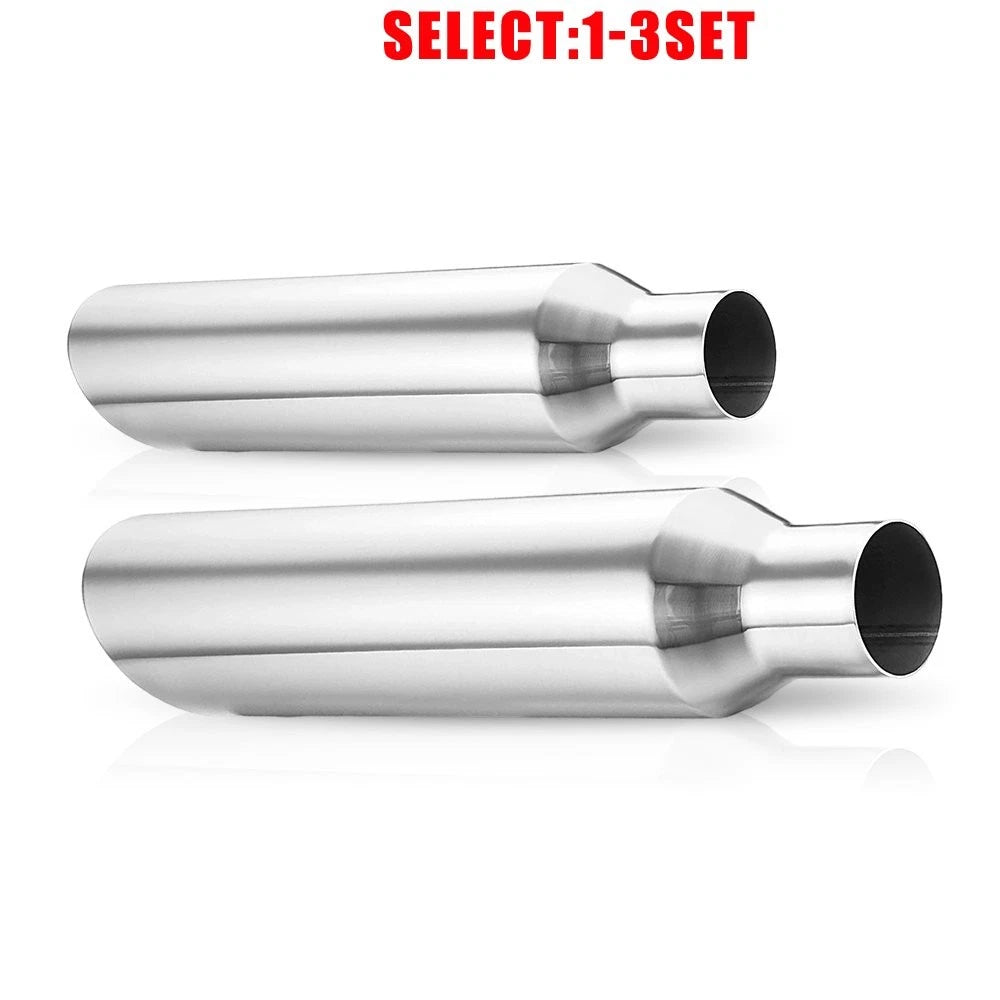 18" Silver Exhaust Tip for Universal Fit (2.5" Inlet, 4" Outlet)