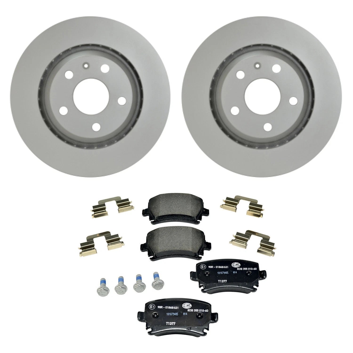 Hella Rear Rotors & Low-Met Disc Brake Pad Kit for Audi TT TTS Quattro (2008–2015)