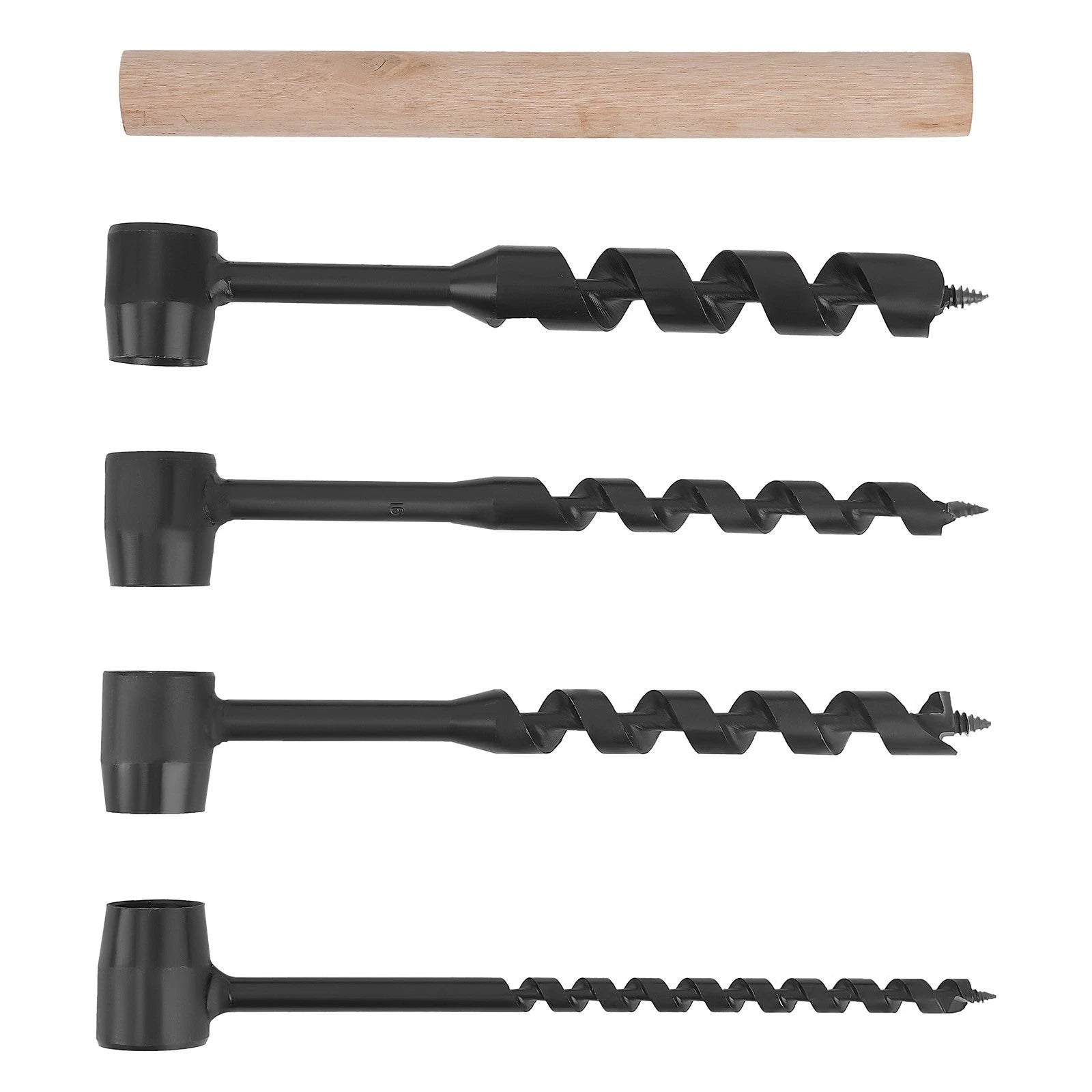 Set of 4 Hand Auger Wood Drill Bits for DIY Projects