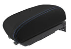 Leather Console Lid Armrest Cover for Hyundai Tucson (2005–2009) Blue Stitch