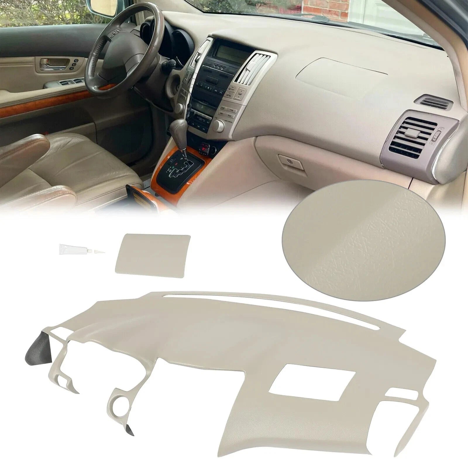 Molded Dash Cover Overlay Cap for Lexus RX350 RX330 (2004–2009) Gray