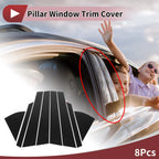 8 Pcs Door Pillar Window Trim for KIA Sonet (2021–2024) Black Carbon Fiber