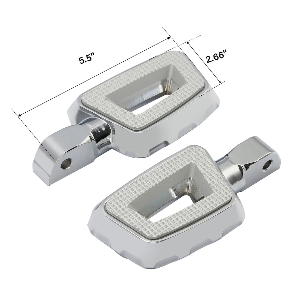 Chrome Passenger Footpegs for Harley Street Fat Bob (2018–2025)