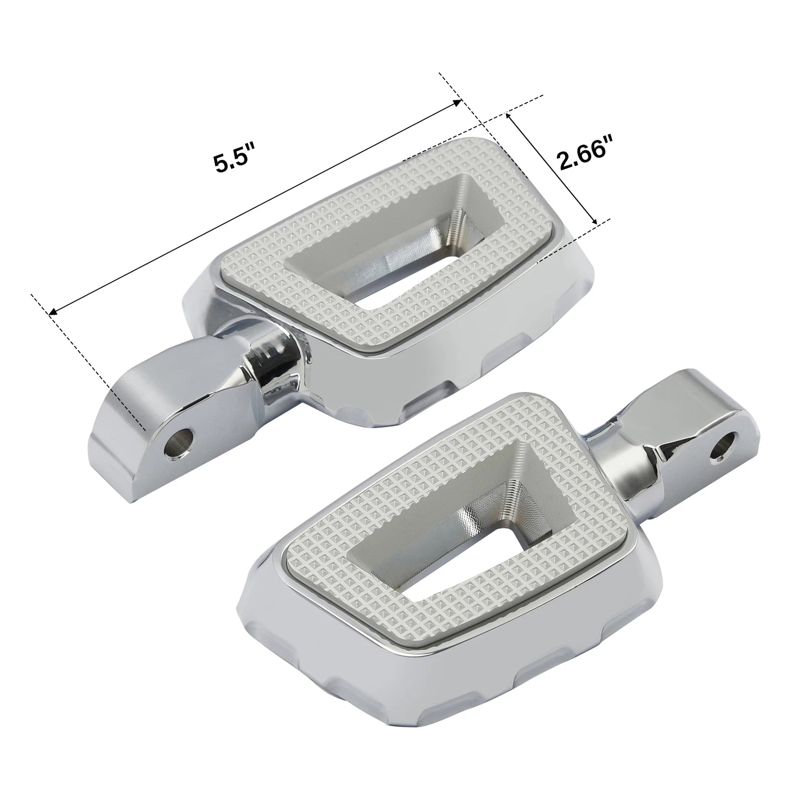 Chrome Passenger Footpegs for Harley Street Fat Bob (2018–2025)