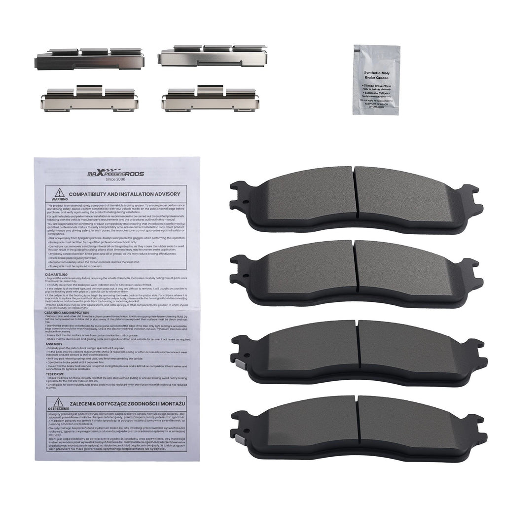 Set of 4 Front Brake Pads for Dodge Ram 1500 (2006–2008) Ram 2500 3500 (2003–2008) P965