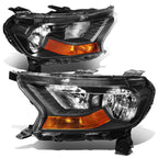 Factory Style Headlights for Ford Ranger XL XLT (2019–2023) Black/Amber