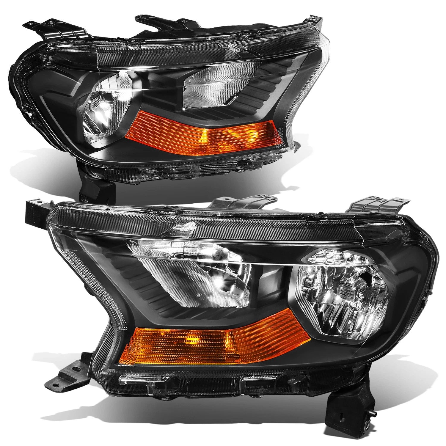 Factory Style Headlights for Ford Ranger XL XLT (2019–2023) Black/Amber