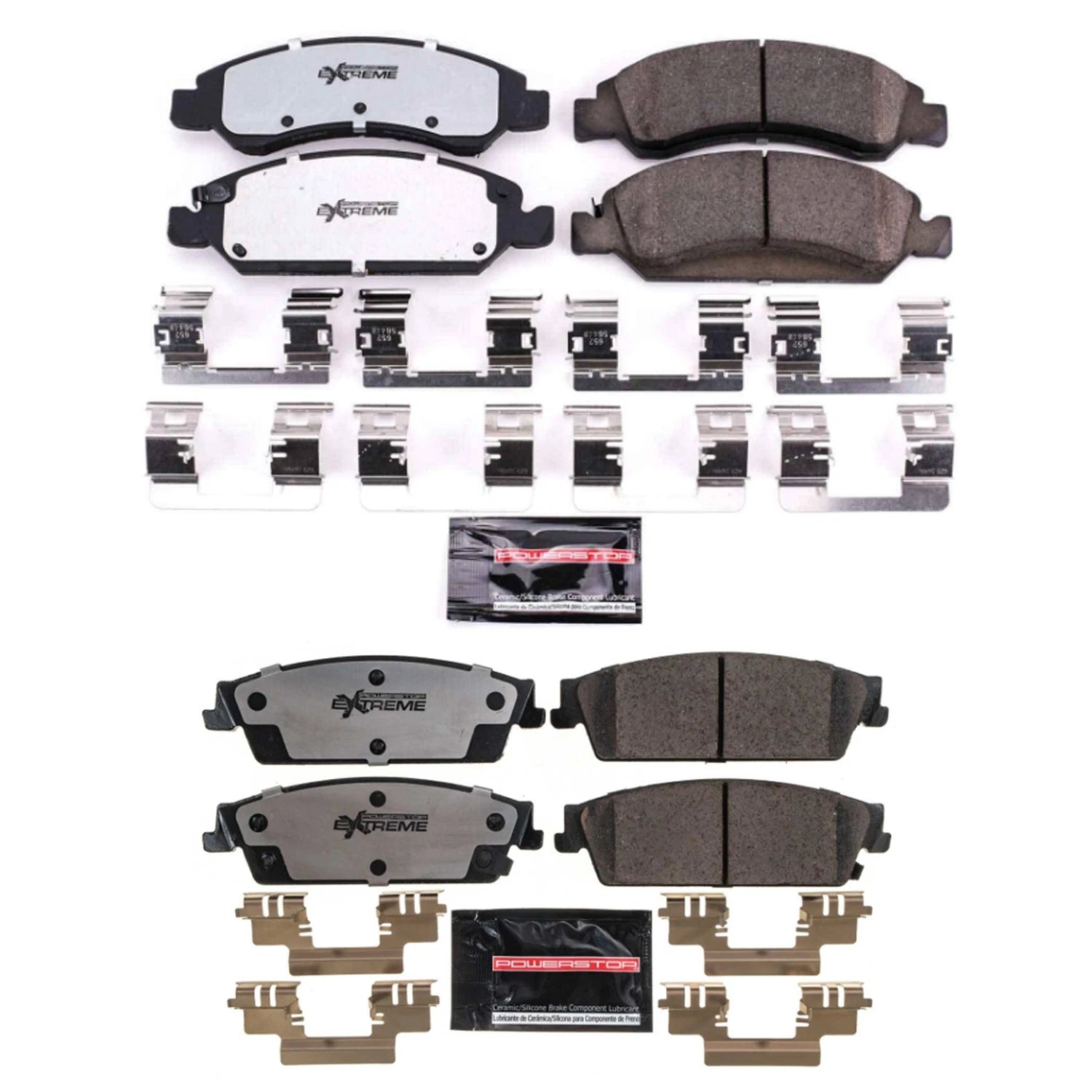 PowerStop Front & Rear Carbon-Fiber Ceramic Brake Pads Kit for Sierra Tahoe (2015–2020)