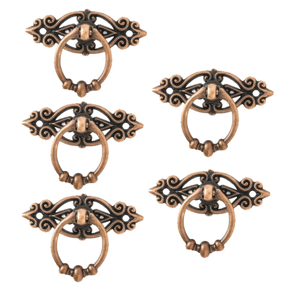 5Pcs Door Pull Knob Ring Handles for Furniture Cabinet Hardware