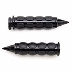 Spike Black Rubber Hand Grips for Harley Cruiser Chopper (1" 25mm)