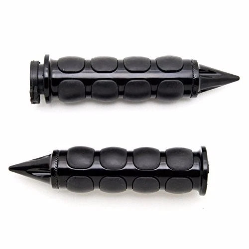 Spike Black Rubber Hand Grips for Harley Cruiser Chopper (1" 25mm)