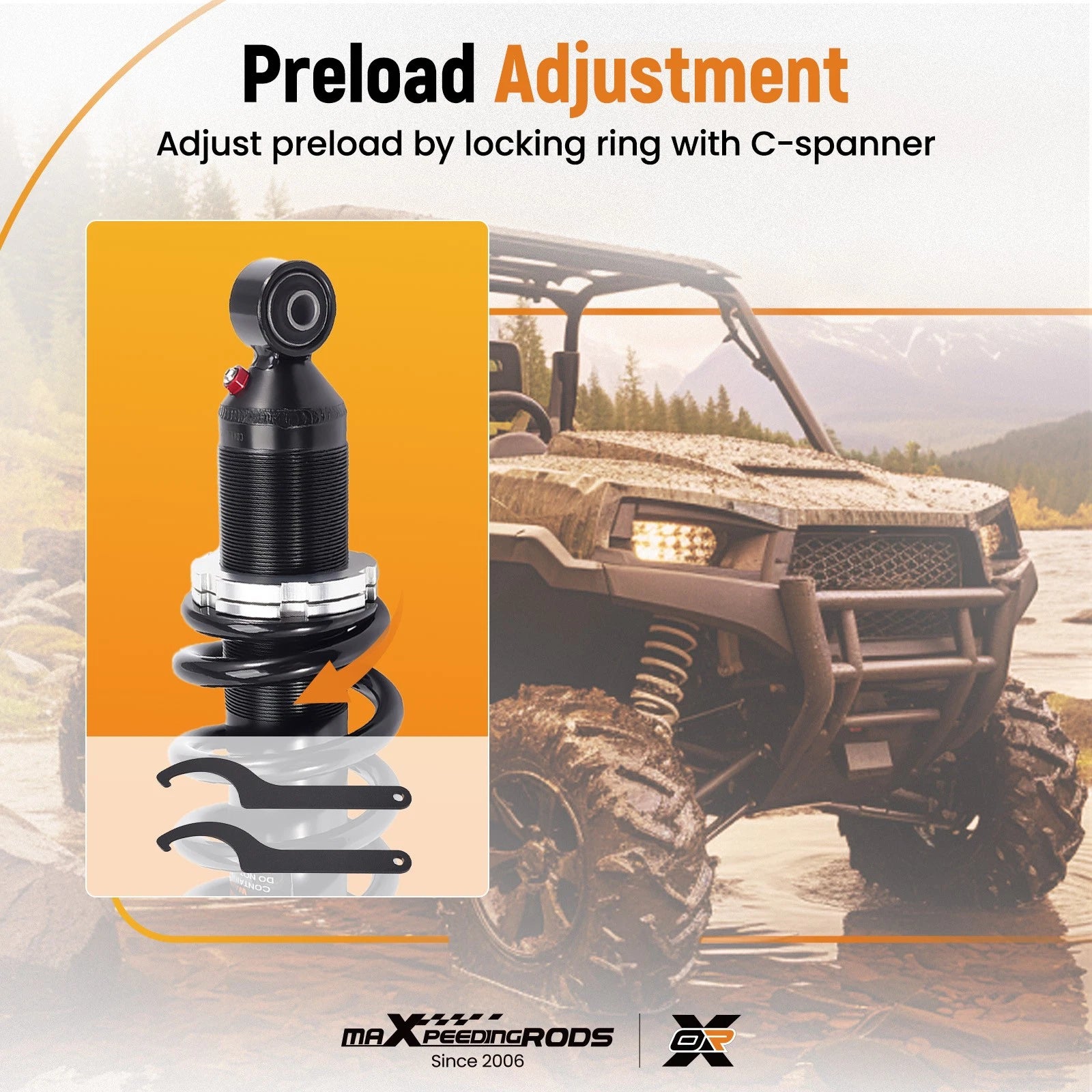 2X Rear Shocks Kit for Can-Am Defender HD7 MAX HD10 (2017–2023)