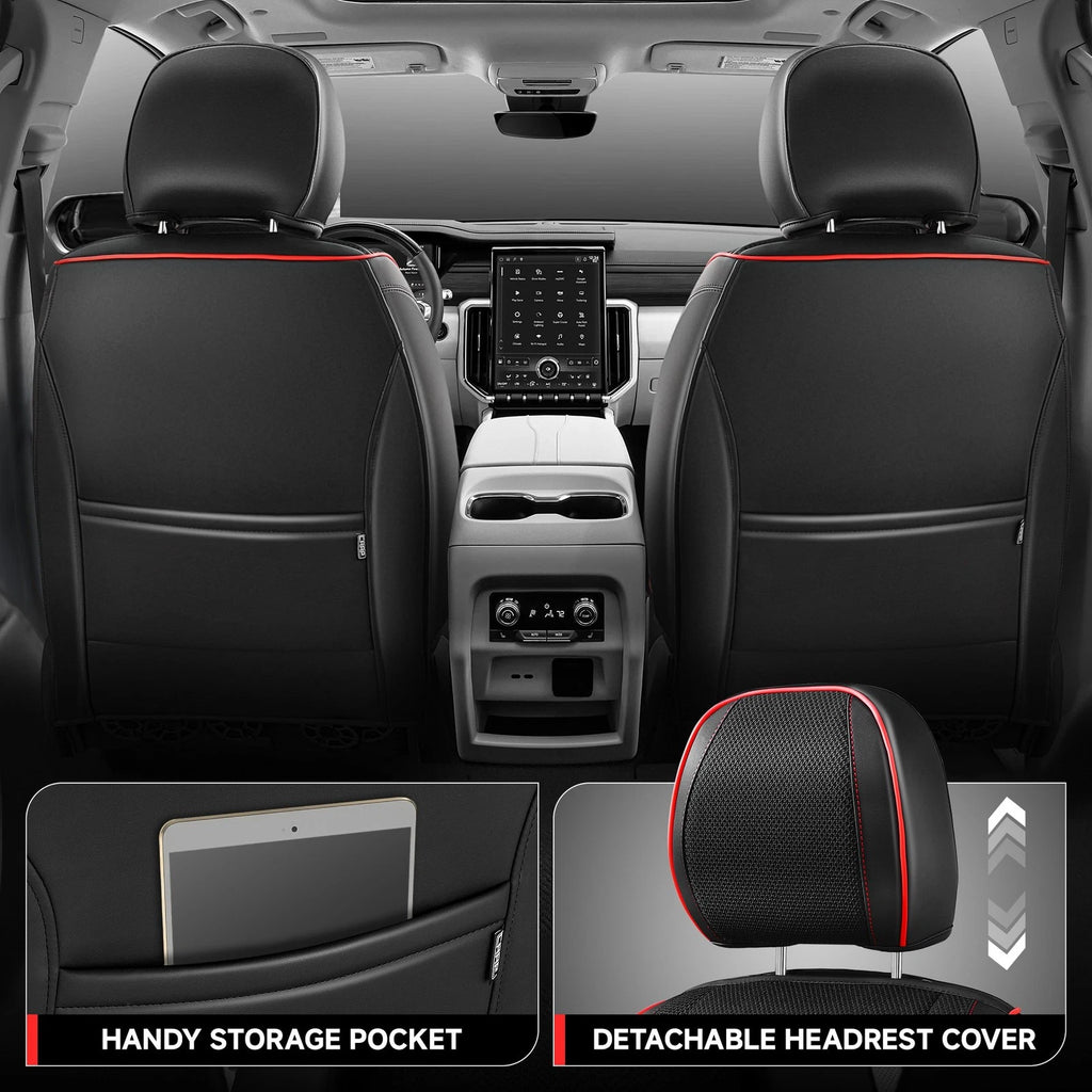 Set of 2 Diamond Stitch Mesh Fabric Front Seat Covers for Universal Fit