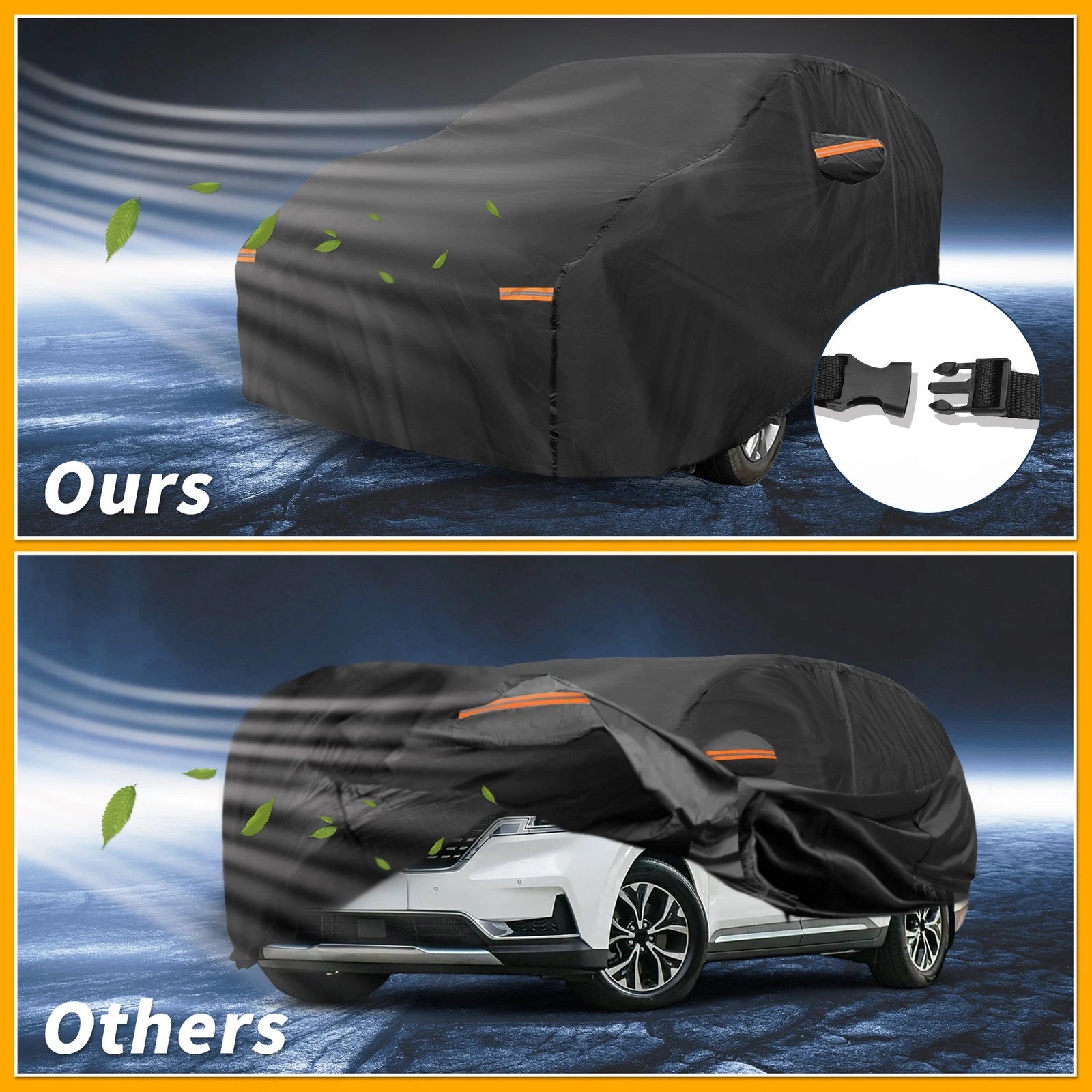 Waterproof Car Cover for Kia Carnival (190T-PU, Black, All Weather)