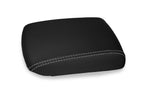 Leather Console Lid Armrest Cover for Mazda 3 (2003–2008) Black White Stitch