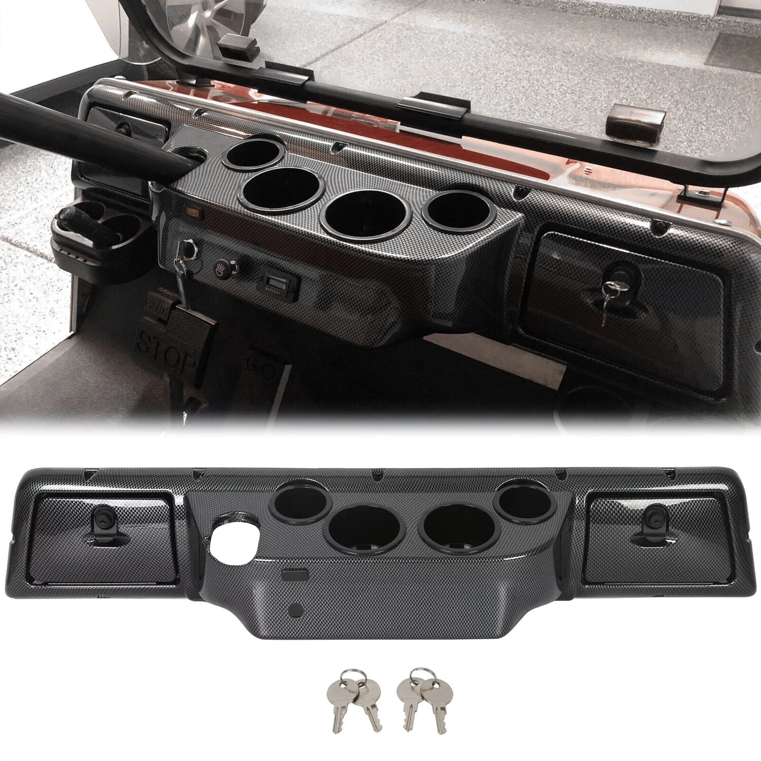Dashboard Cover with Cup Holders for Club Car DS Golf Cart (1982–Present)