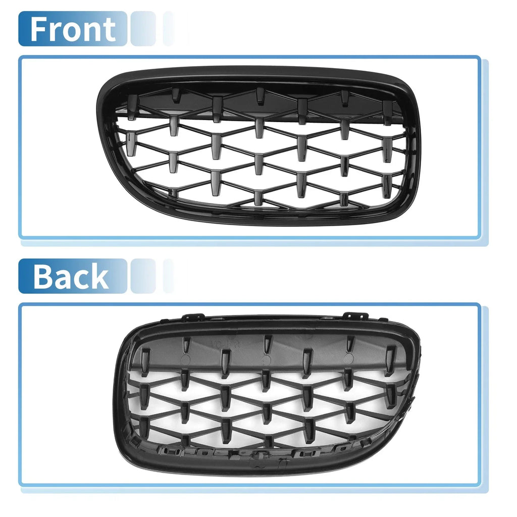 Front Hood Bumper Grille for BMW 335d 328i 335i xDrive E90 Black Pair