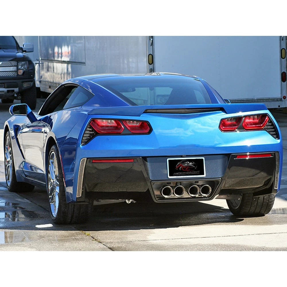 Polished Stainless Rear Vent Grilles Laser Mesh for 2014–2019 Chevy Corvette