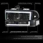 L-Shape LED DRL Switchback Headlights for Chevy Blazer/S10 (1998–2004)