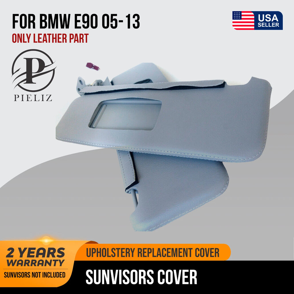 Sunvisor Leather Synthetic Covers for BMW E90 (2005–2013) Gray