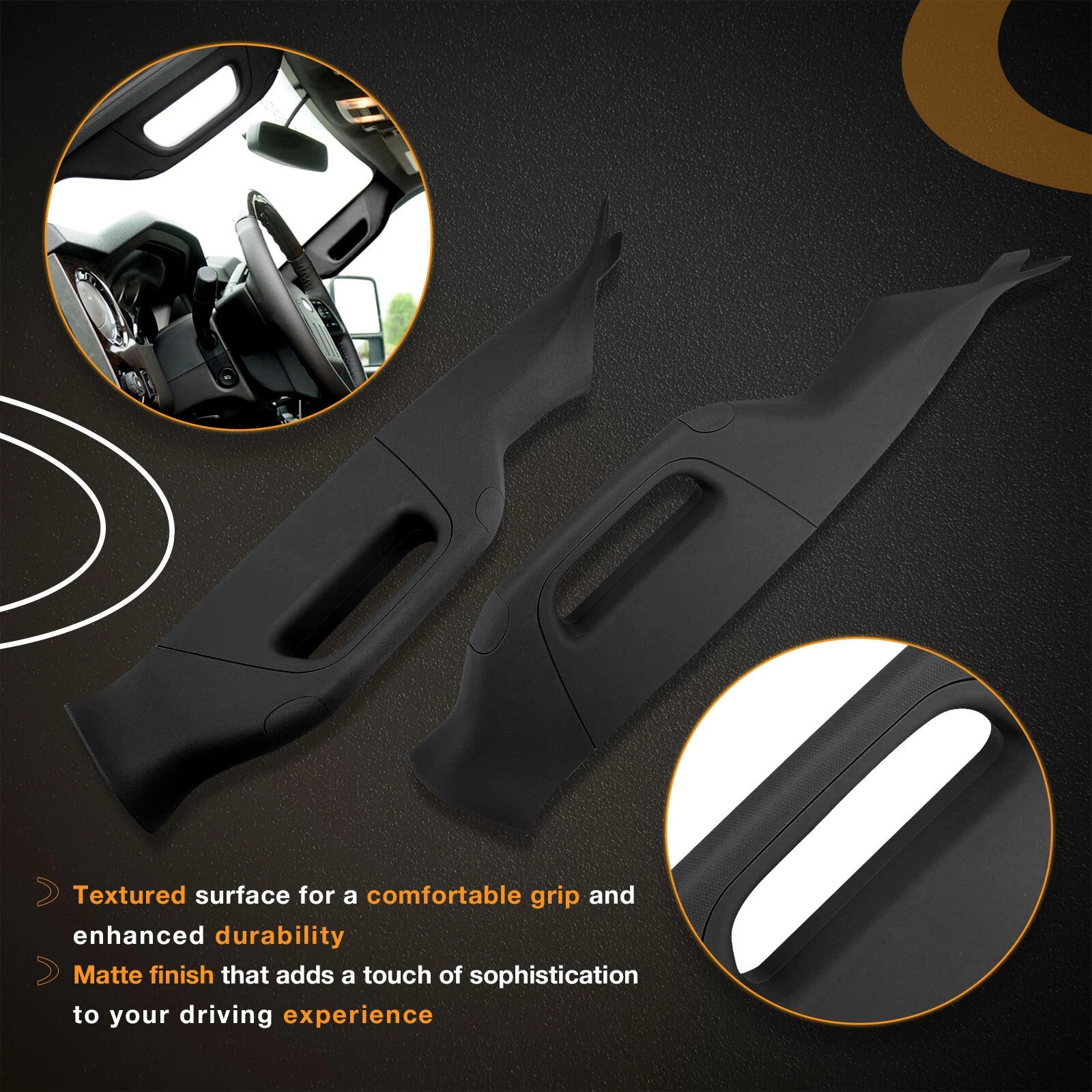 Pair A-Pillar Interior Trim Grab Handles for Ford F-250 (2011–2016)