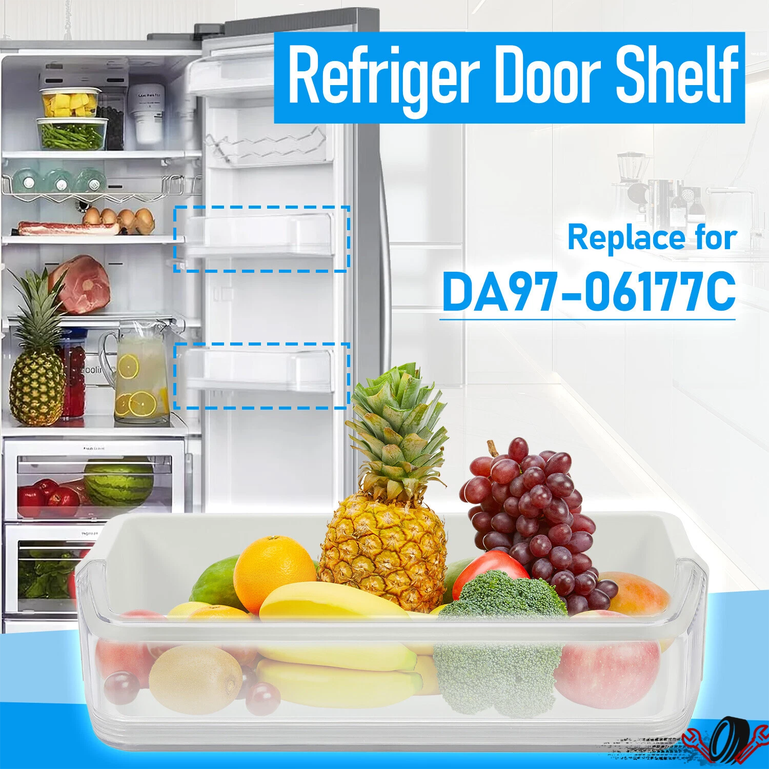 Upper Door Shelf Bin for Samsung/Kenmore Refrigerator (Compatible)