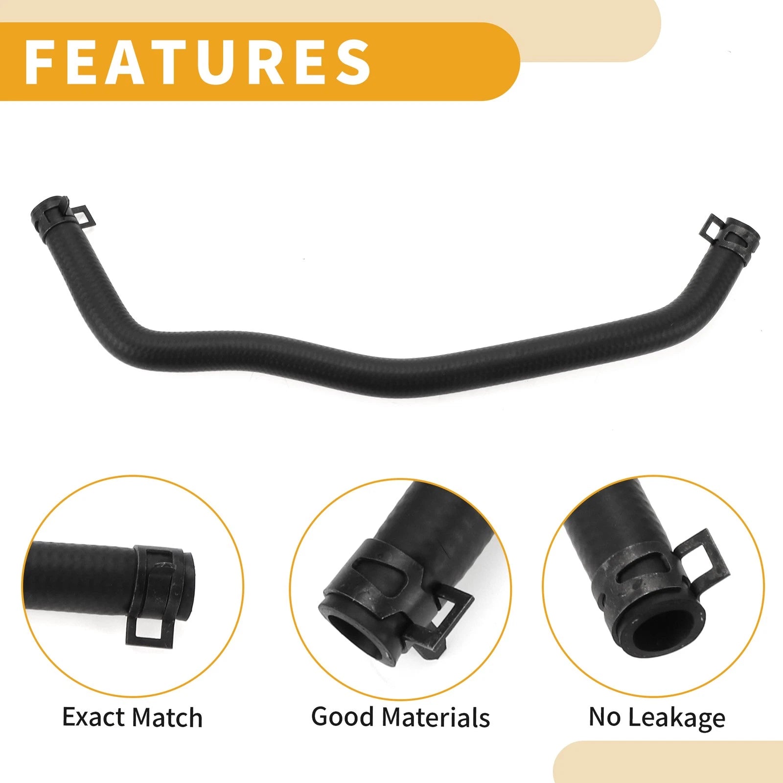 Radiator Hose for Ford Focus C-Max (2003–2007) No. 4M5G8A582AE Rubber Black