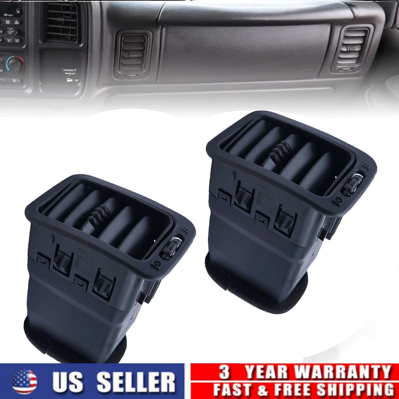 2pc Dash AC Heater Air Vent Deflector for Silverado Sierra (1999–2006)