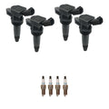 Set of 4 Ignition Coils & Spark Plugs for Kia Optima Sonata Hybrid